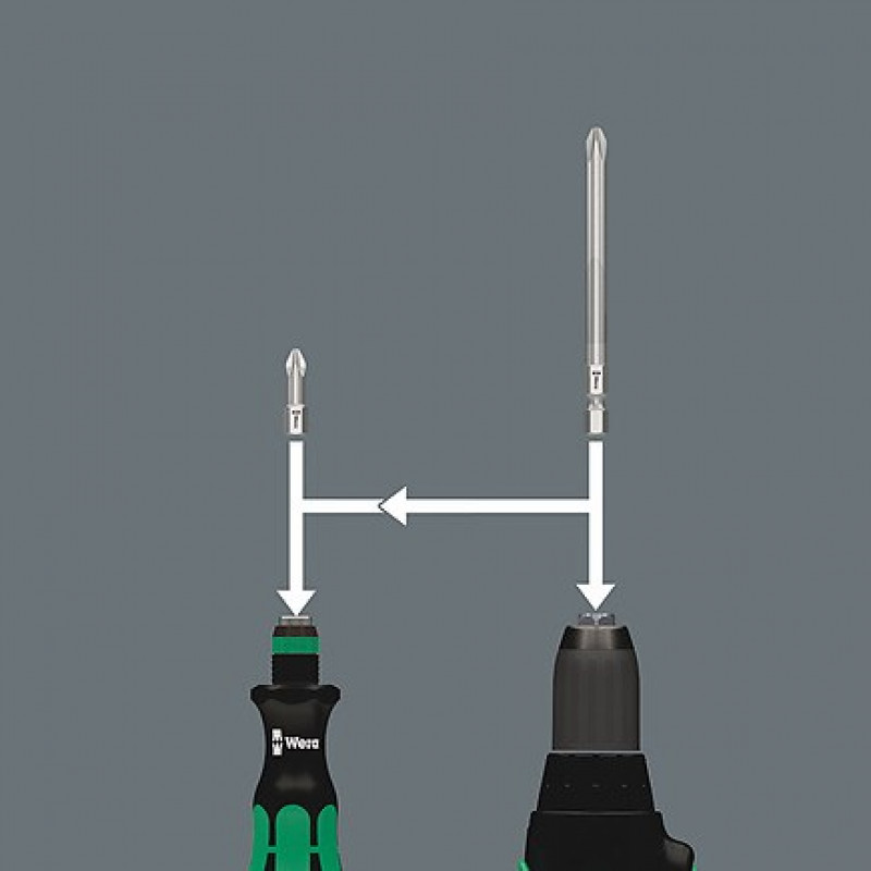Cacciavite Wera con impugnatura e portabit magnetico 1/4 inch + 6 punte
