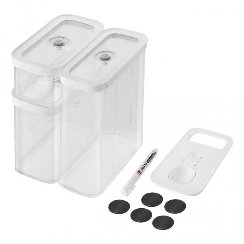 ZWILLING 1026082 contenitori rettangolari per alimenti, 5,4 l, trasparente/bianco, 5 pz.