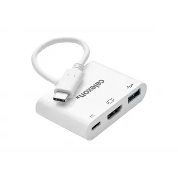 celexon adattatore multiporta USB-C su HDMI e USB-A, M/F, bianco