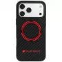 Audi RSQ custodia MagSafe in fibra di carbonio Sport Red Circle per iPhone 18 Pro Max / 17 Pro Max, nero