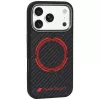 Audi RSQ custodia MagSafe in fibra di carbonio Sport Red Circle per iPhone 18 Pro / 17 Pro, nero