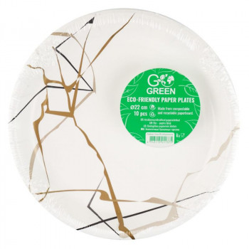 Gogreen Go Green piatti di cartone ecologici Marble Ø22 cm, 10 pz.