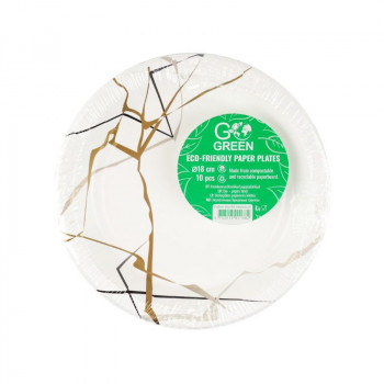 Gogreen piatti di cartone ecologici Marble Go Green Ø18 cm 10 pz.
