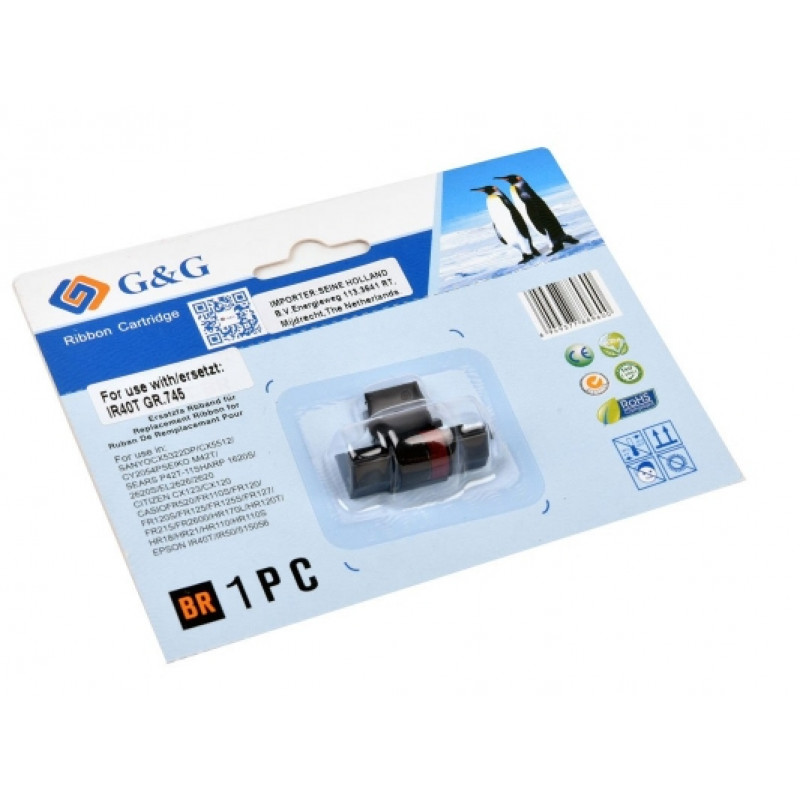 G&G rullo inchiostratore compatibile con Epson IR-40T, nero/rosso (18454)
