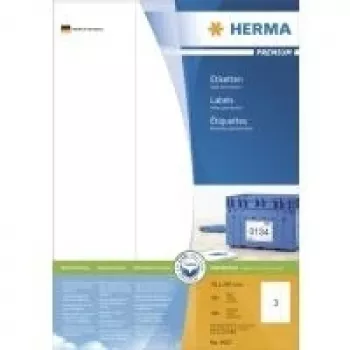 HERMA etichette Premium Permanent, bianco, 70 x 297 mm, 300 etichette (100 fogli x 3) (4657)