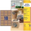 Avery Zweckform L7110-25 etichette, adesivo permanente, marrone naturale, 62 x 42 mm, 450 pz. (25 fogli x 18)