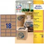 Avery Zweckform L7110-25 etichette, adesivo permanente, marrone naturale, 62 x 42 mm, 450 pz. (25 fogli x 18)