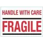 rillprint etichette segnaletiche HANDLE WITH CARE / FRAGILE, adesive permanenti, bianco/rosso
