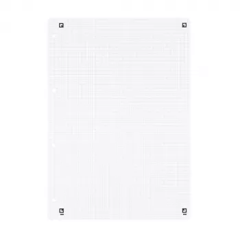 Oxford inserti per raccoglitore, DIN A4, a quadretti (lineatura 22), 50 fogli, senza margine, 4 fori