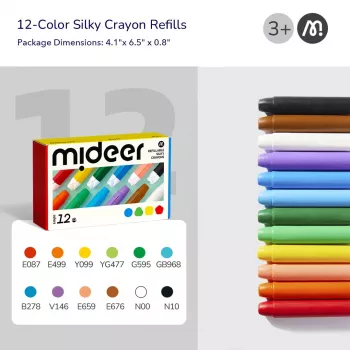 Mideer ricambi Silky Crayons, morbidi e lavabili, 12 pz.
