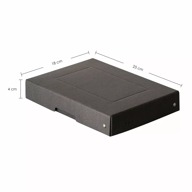 FALKEN PURE scatola portadocumenti 500 fogli, 18 x 25 x 4 cm, nero