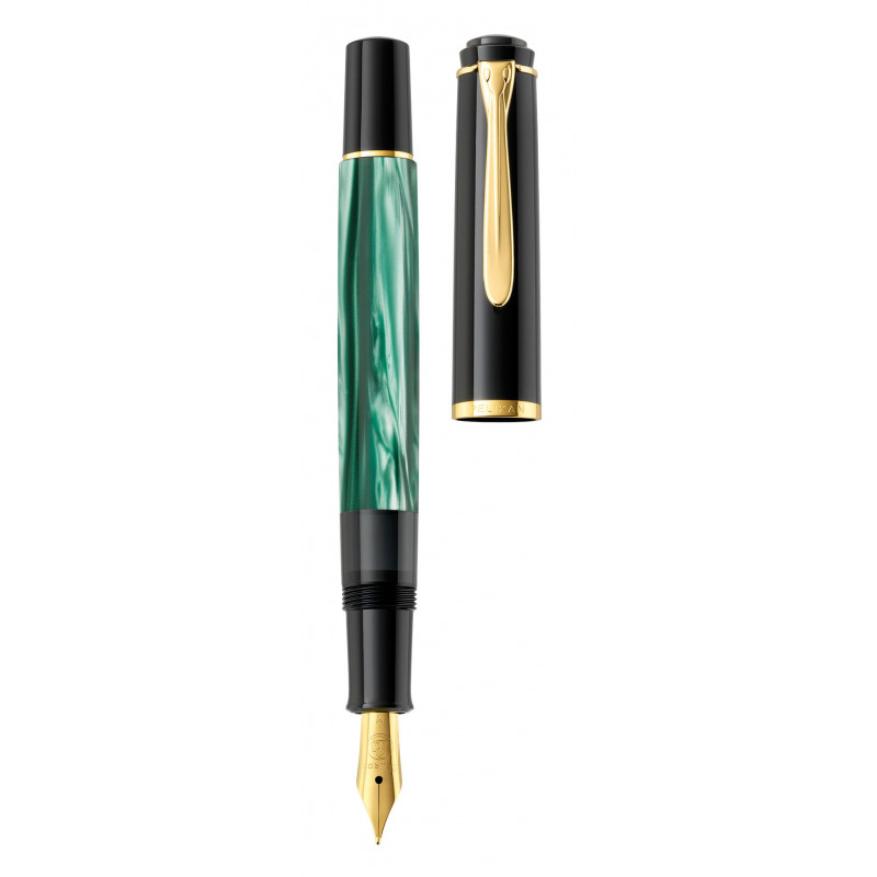 Pelikan Classic M200 penna stilografica a stantuffo, verde marmorizzato