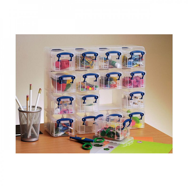 Really Useful Box scatola per il contenimento con 16x scatole da 0,3 l, 37,5 x 12,5 x 31,0 cm, trasparente