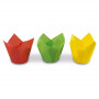 Guardini pirottini per muffin in carta a forma di tulipano 12 pz. colorati Easy Bake Ø 7,5 x 8 cm