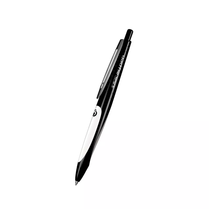 Herlitz my.pen penna a sfera con meccanismo a pressione, nero/bianco, 0,6 mm, inchiostro blu