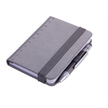 Blocco notes Troika Lilipad con penna portatile Liliput, grigio (NPP25/GY)