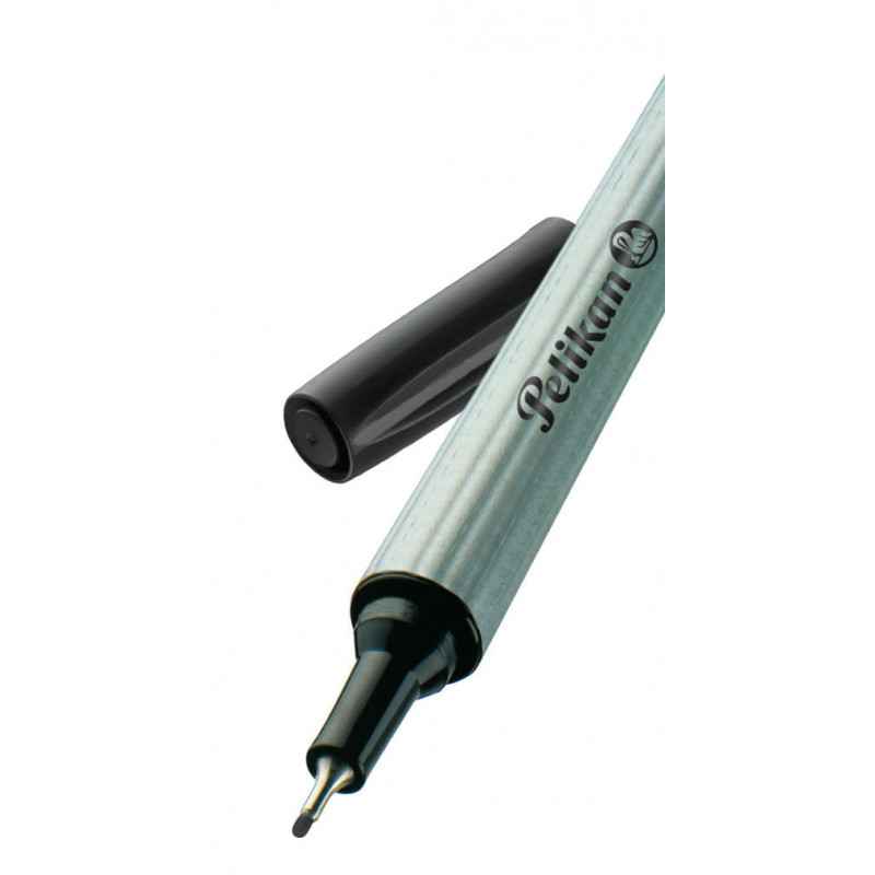 Pelikan fineliner 96, nero, punta rivestita in metallo, inchiostro indelebile resistente alla luce
