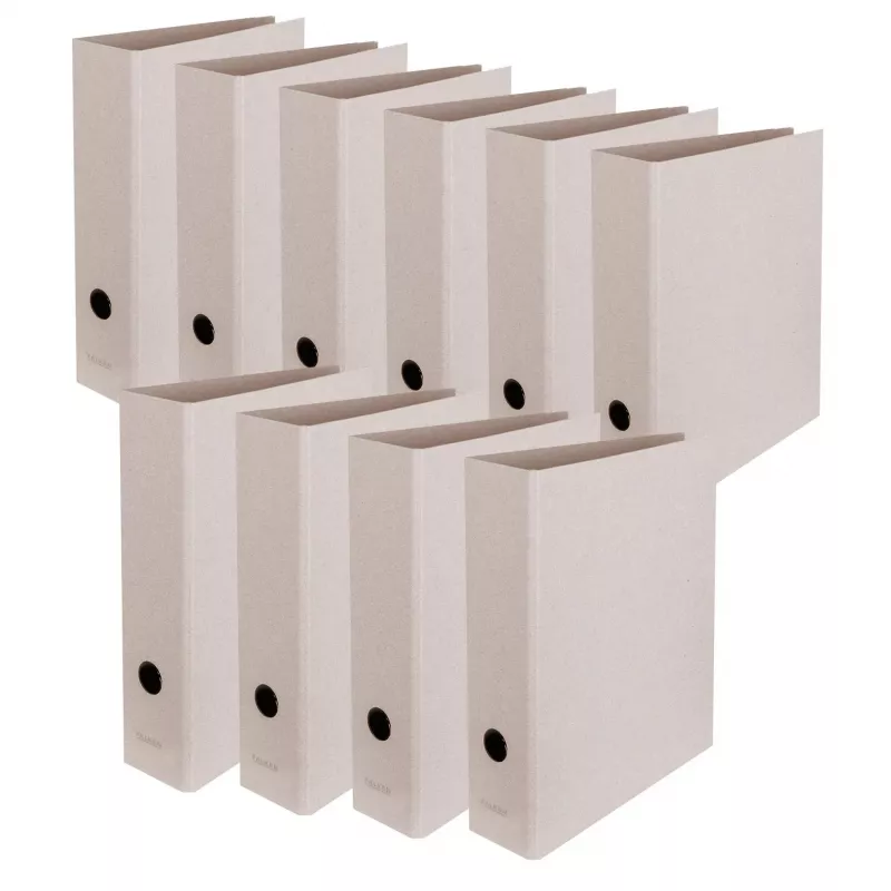 FALKEN PURE raccoglitore ad anelli, cartone grigio, dorso 80 mm, DIN A4