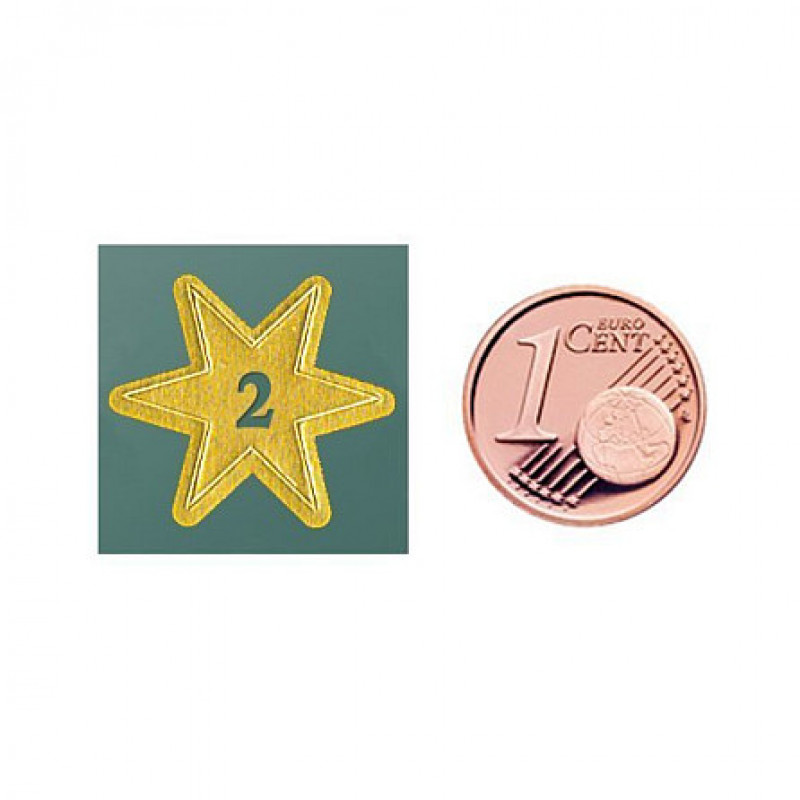 AVERY Zweckform adesivi numeri a stella 1-24, oro, 66 etichette