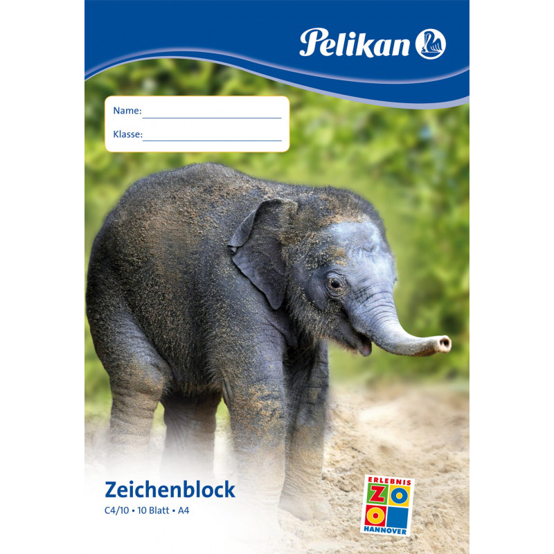 Pelikan C4/10 blocco da disegno A4, 100 g/m², 10 fogli, senza cloro, bianco