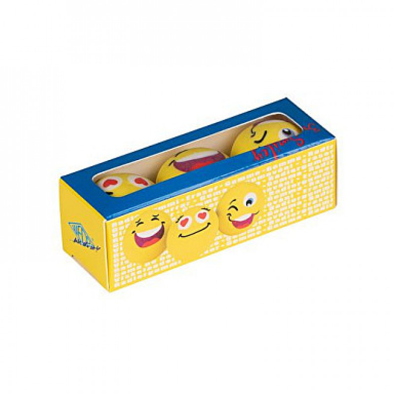 WEDO SMILEY gomma da cancellare, gialla, 3 design in una scatola