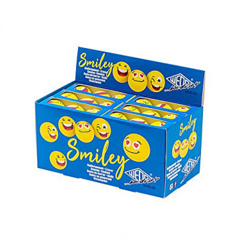 WEDO SMILEY gomma da cancellare, gialla, 3 design in una scatola