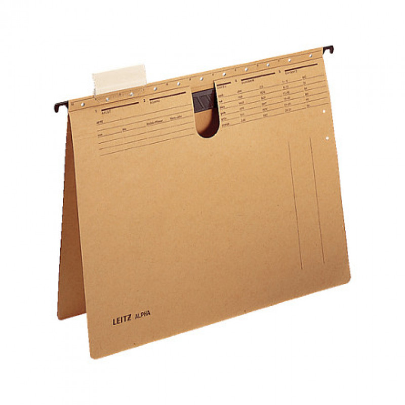 Leitz Alpha 1989-00-00 archivio a sospensione A4, cartoncino kraft 250 g, marrone naturale, 25 pz.