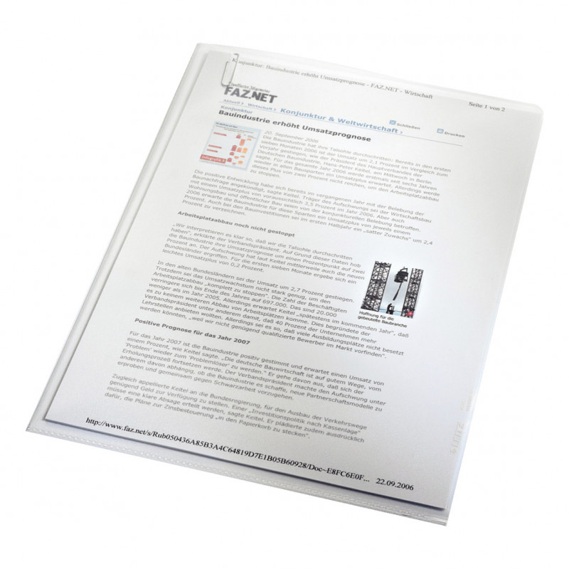 Leitz Standard 4000 buste portadocumenti A4, goffrate, 0,13 mm PP, trasparenti, 100 pz.