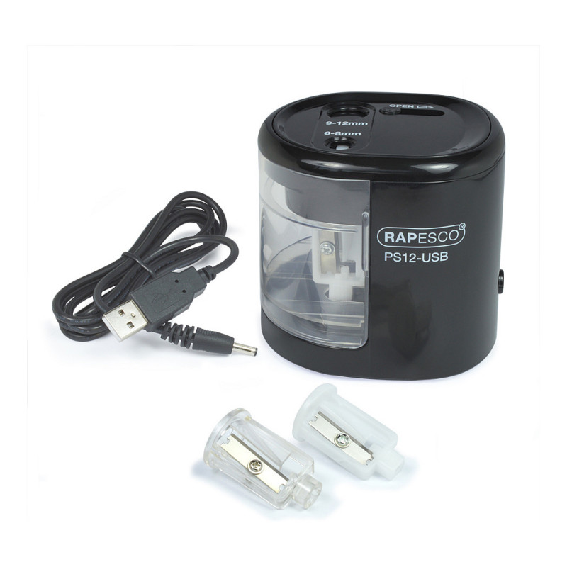 RAPESCO® temperamatite elettrico nero/trasparente