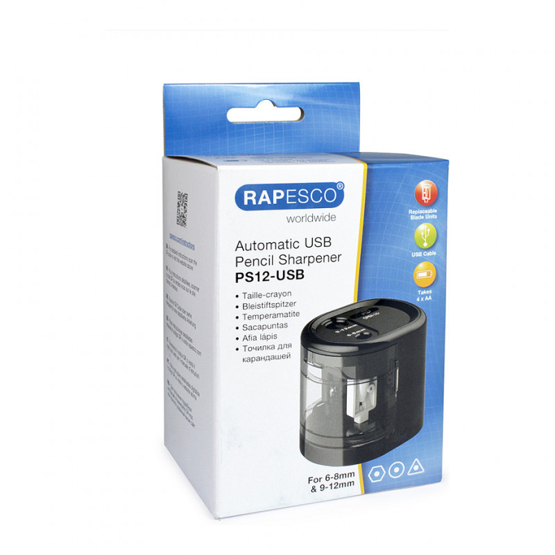 RAPESCO® temperamatite elettrico nero/trasparente