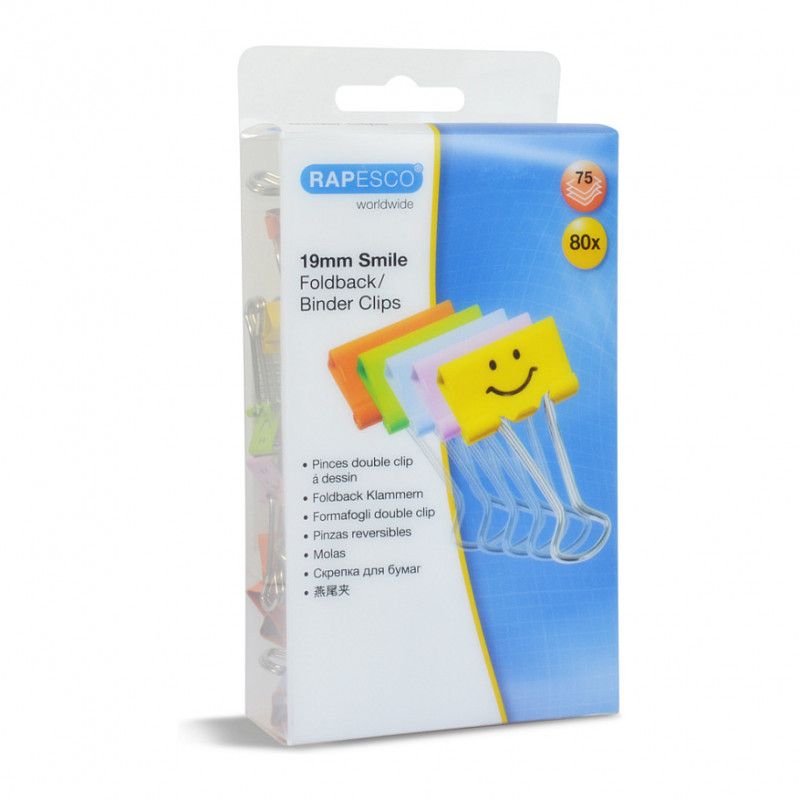 RAPESCO® clip foldback colori assortiti 1,9 cm