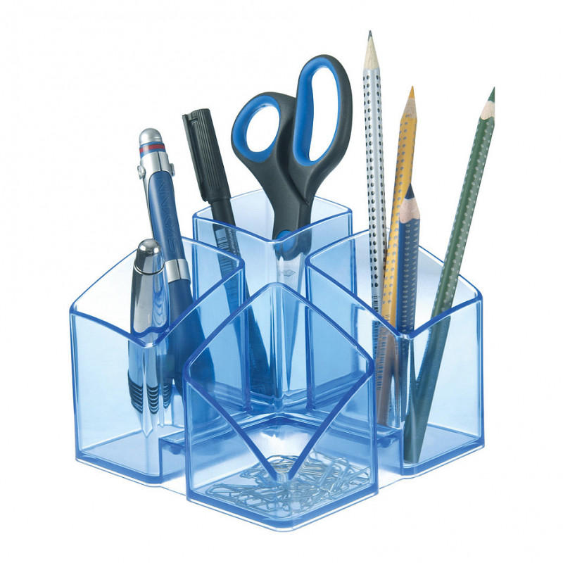 HAN SCALA portapenne 12,5 x 12,5 x 10,0 cm blu trasparente