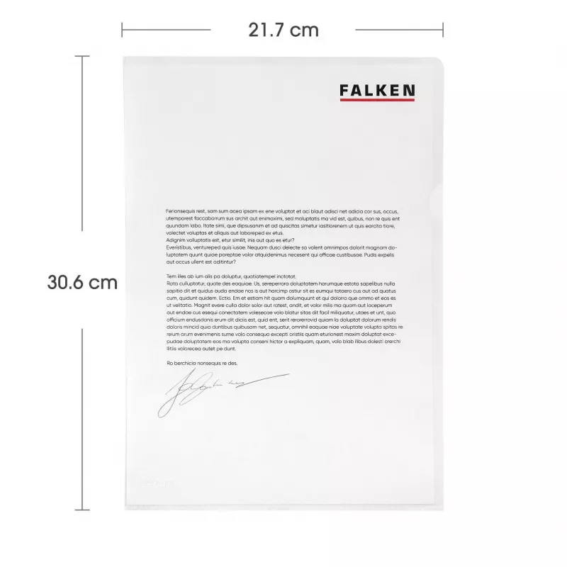 Falken buste trasparenti DIN A4, superficie goffrata, 0,09 mm, trasparente