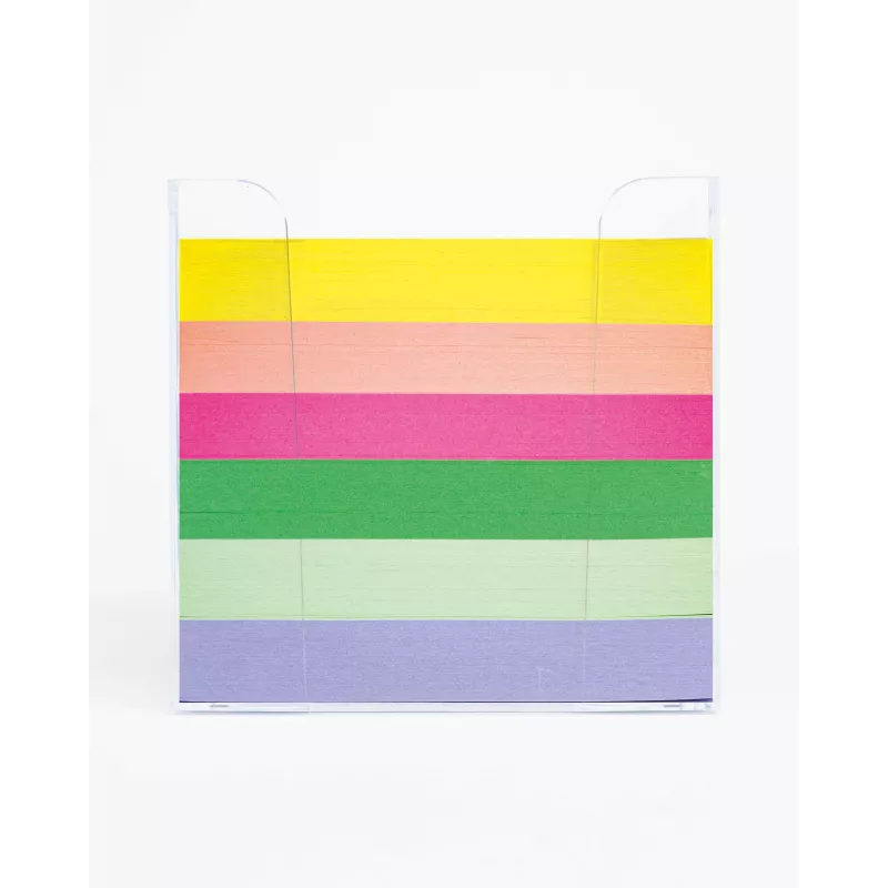 Folia scatola per note HAPPY VIBES trasparente incl. 700 foglietti per note
