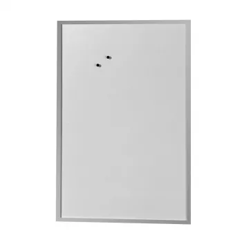 herlitz lavagna magnetica 60 x 80 cm, acciaio verniciato bianco, cornice in legno color argento