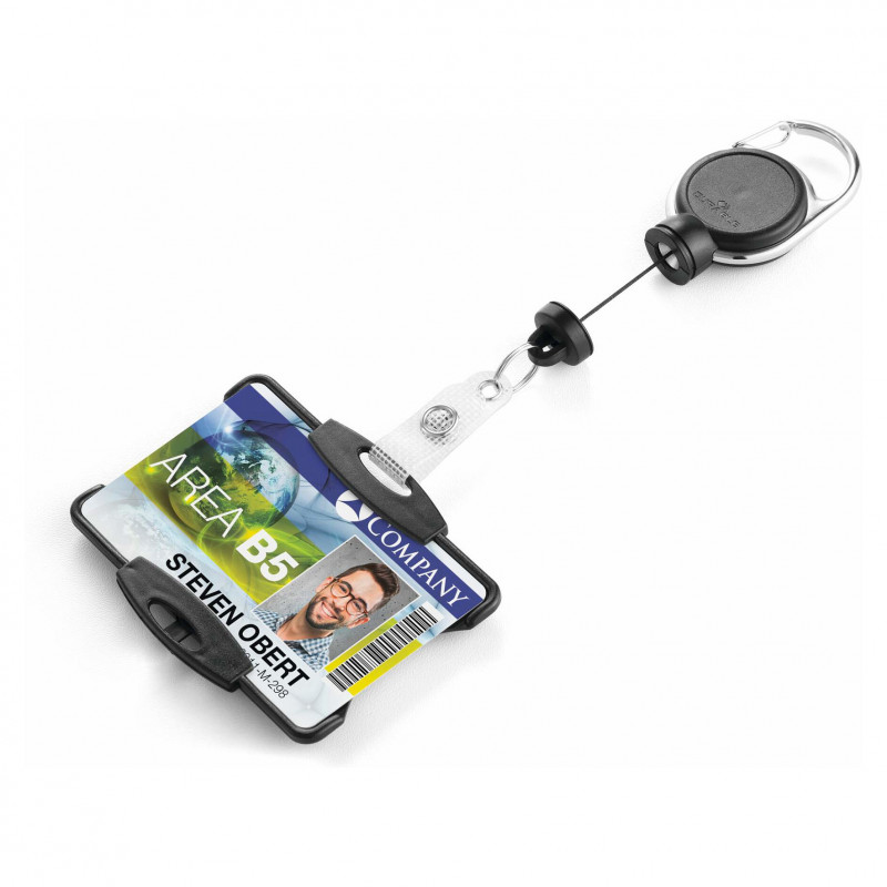 DURABLE portabadge con yo-yo EXTRA FORTE per 1 tessera, nero (868901)