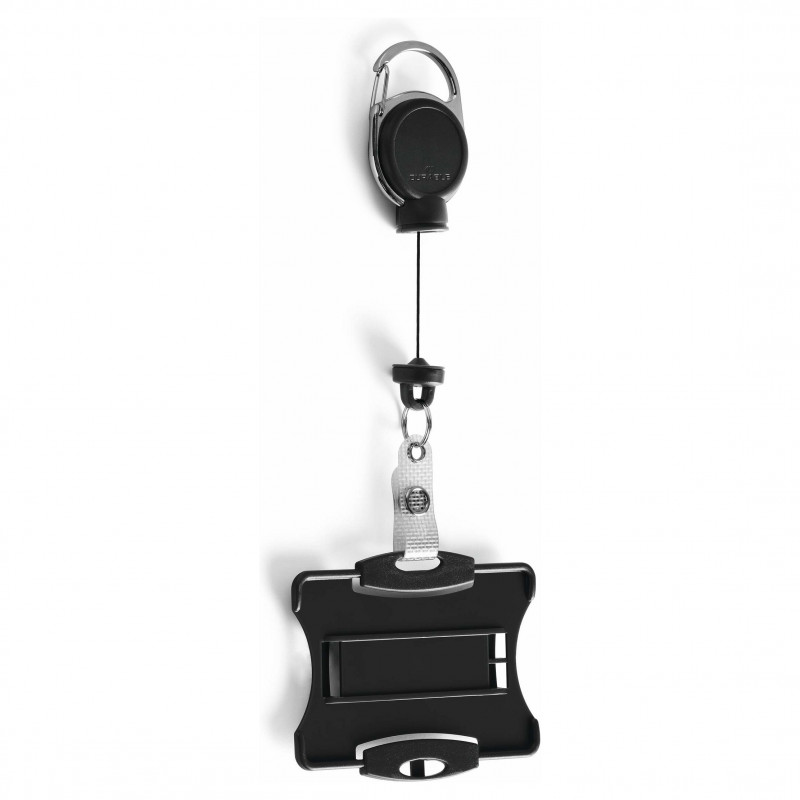 DURABLE portabadge con yo-yo EXTRA FORTE per 1 tessera, nero (868901)