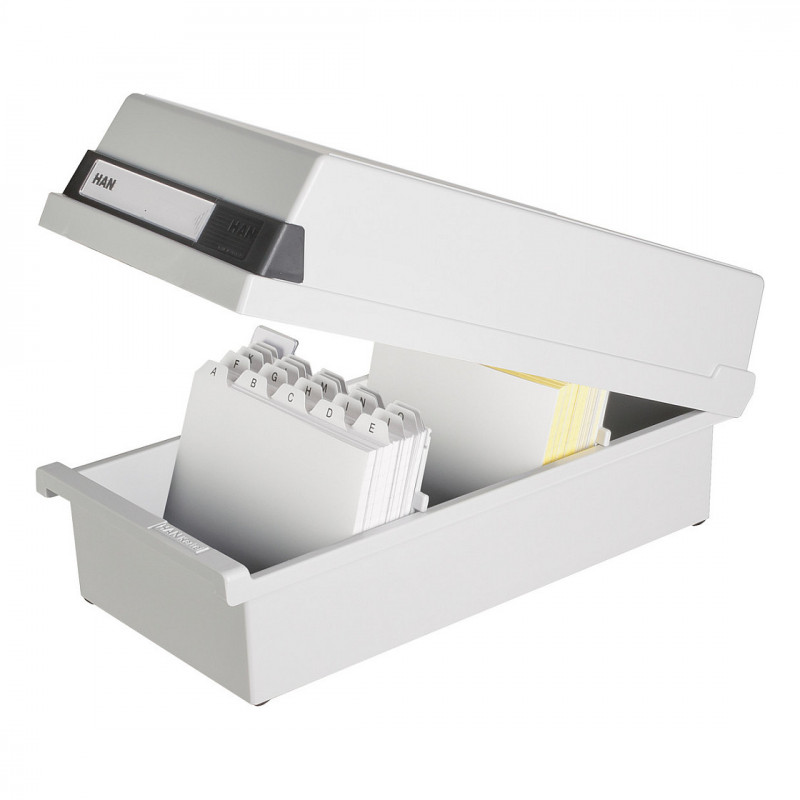 HAN schedario A6 per 1300 schede, grigio