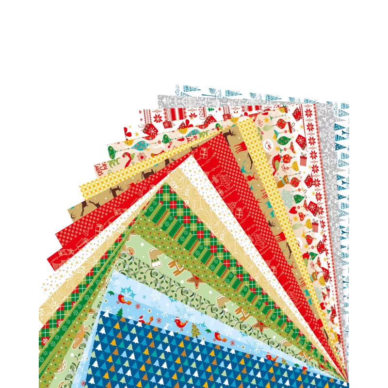 folia blocco a motivi Natale, 270 g/m², colori assortiti