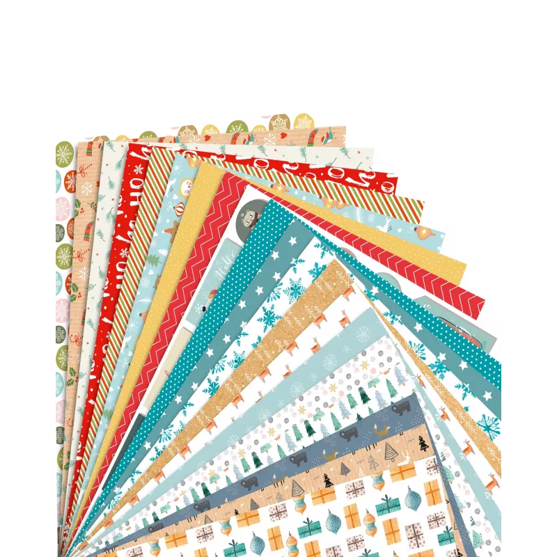 folia blocco a motivi Winterzauber, 270 g/m², colori assortiti