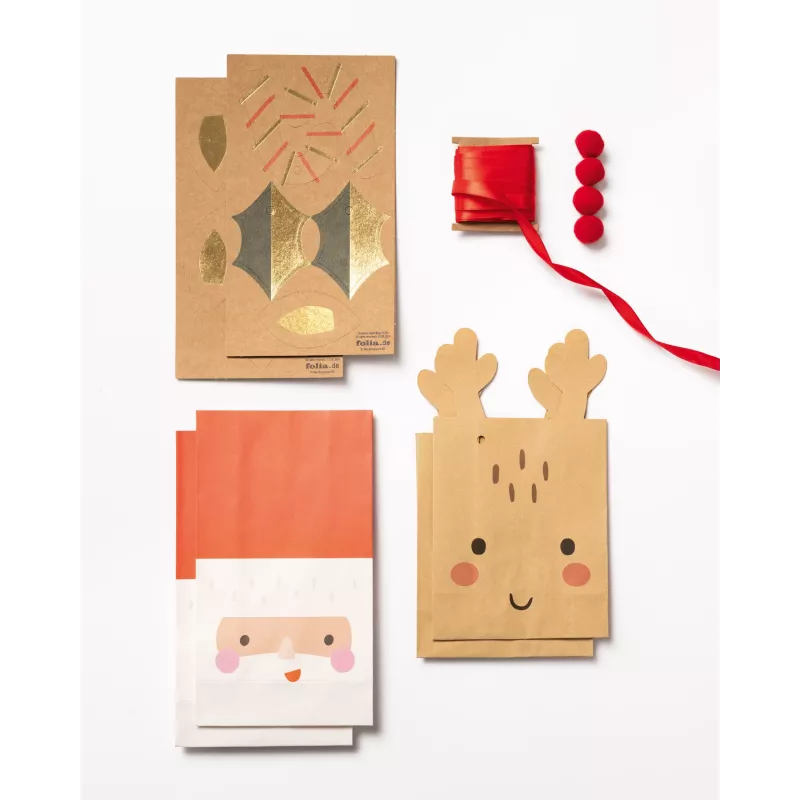 Folia sacchetti di carta Santa & Deer multicolore