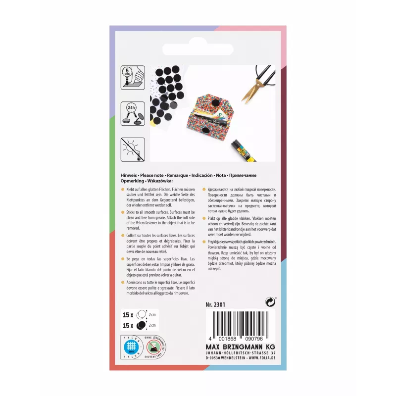 Folia punti a velcro, nero e bianco (2301)