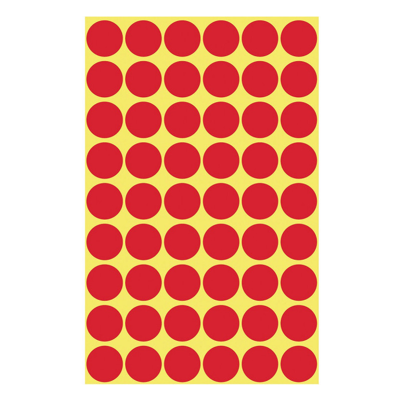 AVERY Zweckform Etichette circolari 3141, rosso, Ø 12 mm, 270 pezzi