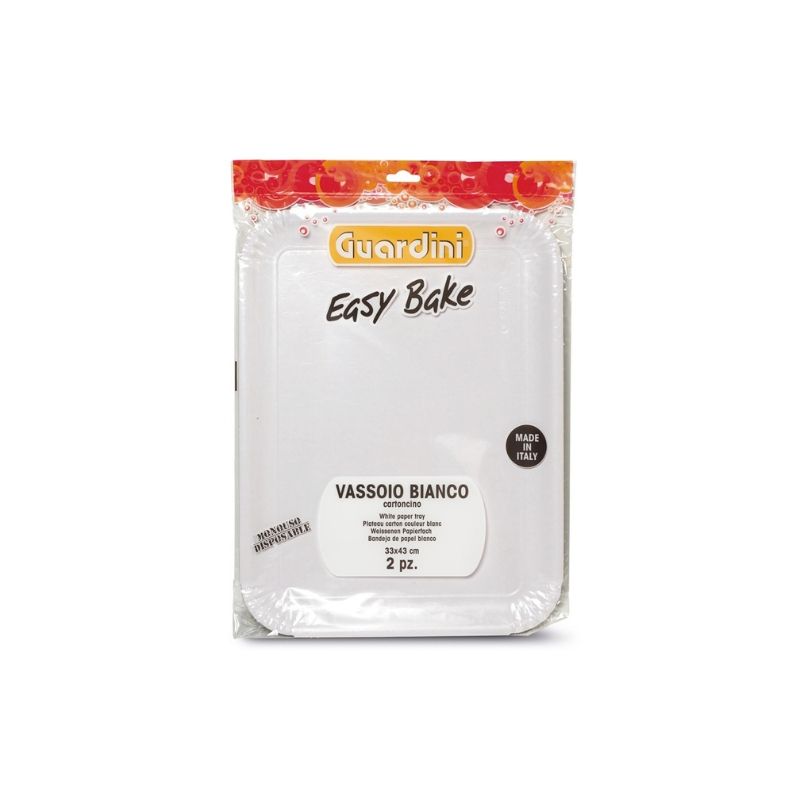 Guardini Vassoio di carta bianco set 2 pz. Easy Bake 28 x 42 cm