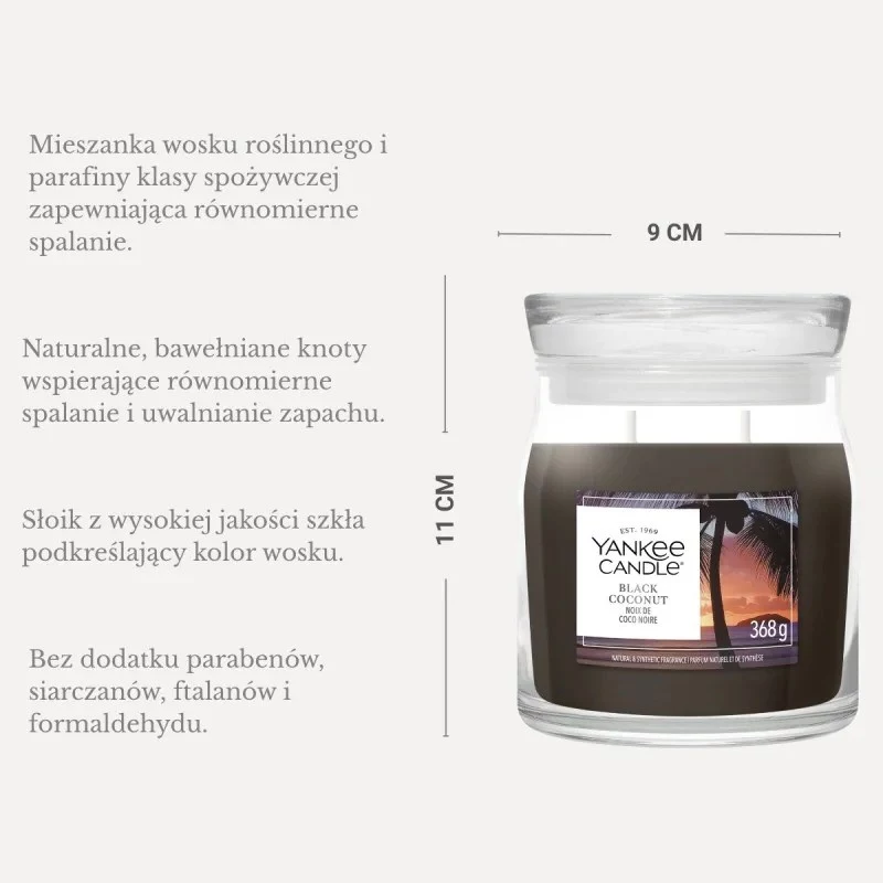 Yankee Candle Black Coconut candela, media