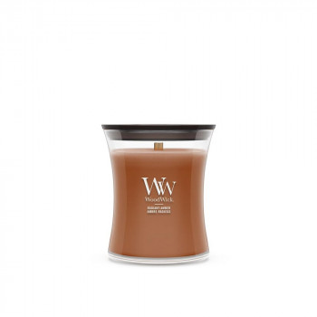 WoodWick Radiant Amber candela, media