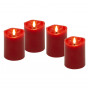 Goobay candele in cera LED, 10 cm, rosso
