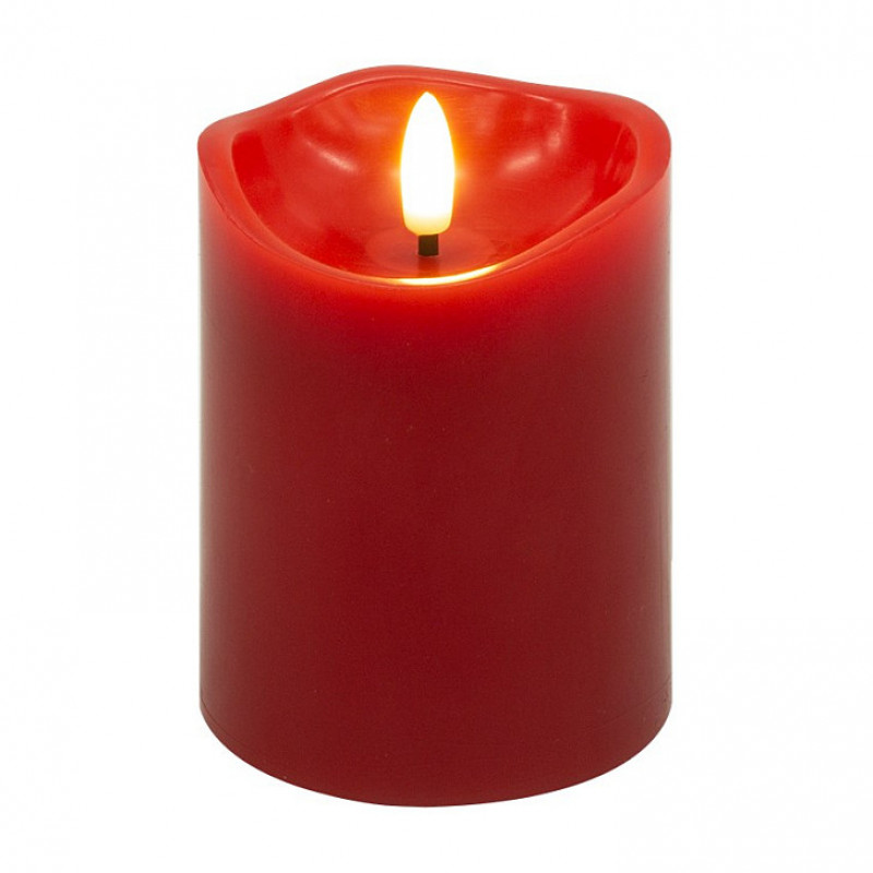 Goobay candele in cera LED, 10 cm, rosso