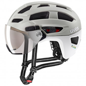 UVEX Finale Visor casco da bici, bianco/sabbia, 52-57