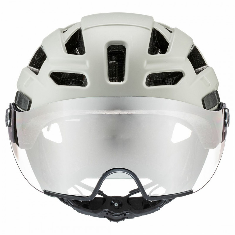 UVEX Finale Visor casco da bici, bianco/sabbia, 52-57